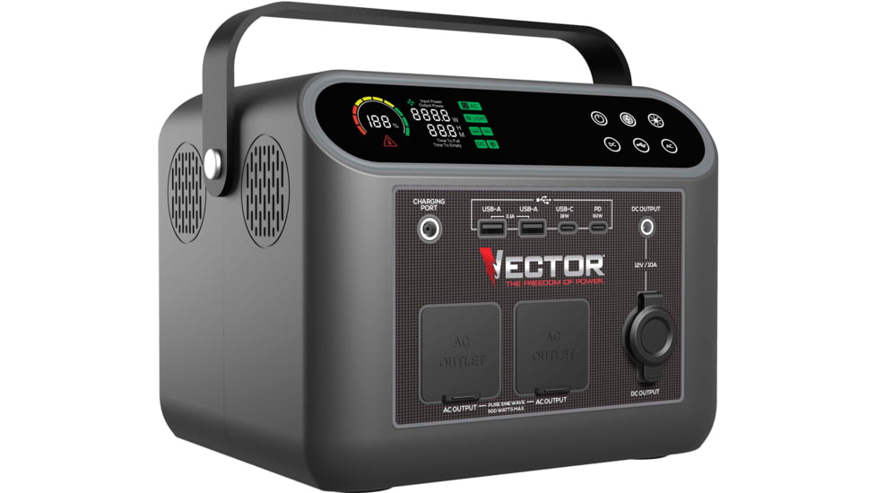 Vector Lithium Portable Power Station, Black, VECLIPS4