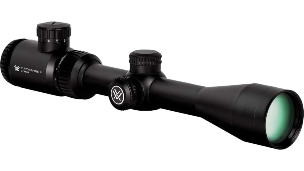 Vortex Crossfire II 3-9x40mm Rifle Scope, 1in Tube, Second Focal Plane, Black, Hard Anodized, Red V-Brite Reticle, MOA Adjustment, CF2-31025