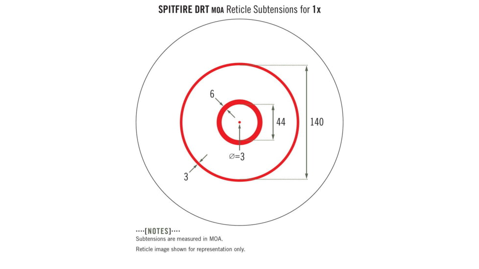 Vortex Spitfire AR 1x Prism Scope DRT Reticle, Black, SPR-200