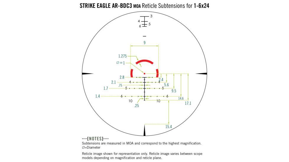 Vortex OPMOD Strike Eagle Rifle Scope, 1-8x24mm, 30mm Tube, Second Focal Plane, AR-BDC3 Reticle, FDE, SE-1824-2-OP
