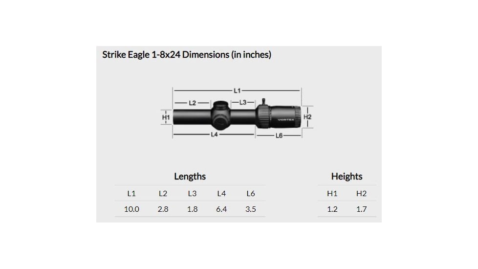 Vortex Strike Eagle 1-8x24mm Rifle Scope, 30mm Tube, Second Focal Plane, Black, Matte Anodized, Red AR-BDC3 Reticle, MOA Adjustment, SE-1824-2