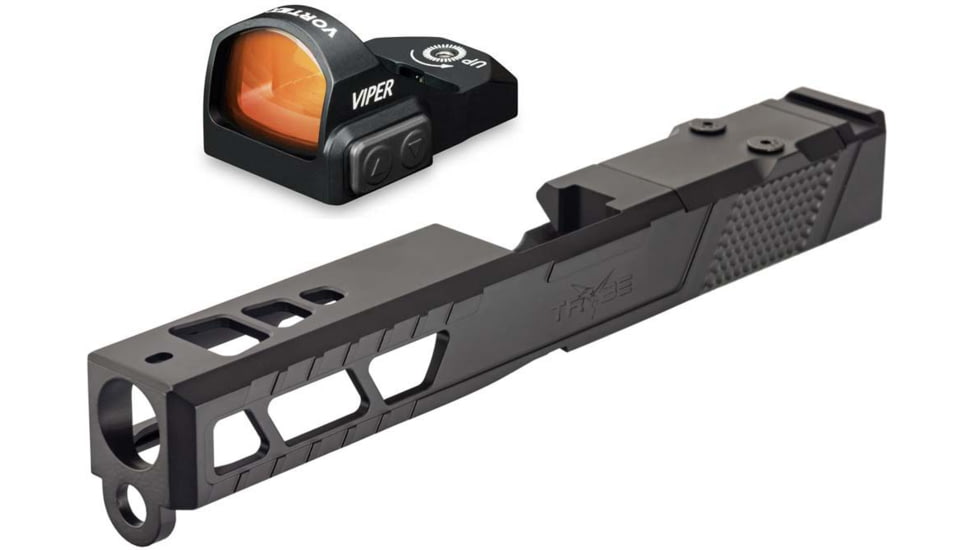 Vortex Viper 1x24mm 6 MOA Red Dot Sight, Black, Viper Red Dot and TRYBE Defense Pistol Slide, Glock 17, Gen 3, Viper Cut, Version 2, Black Cerakote
