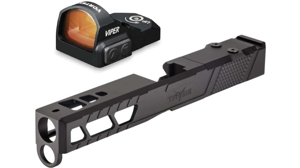 Vortex Viper 1x24mm 6 MOA Red Dot Sight, Black, Viper Red Dot and TRYBE Defense Pistol Slide, Glock 17, Gen 4, Viper Cut, Version 2, Black Cerakote