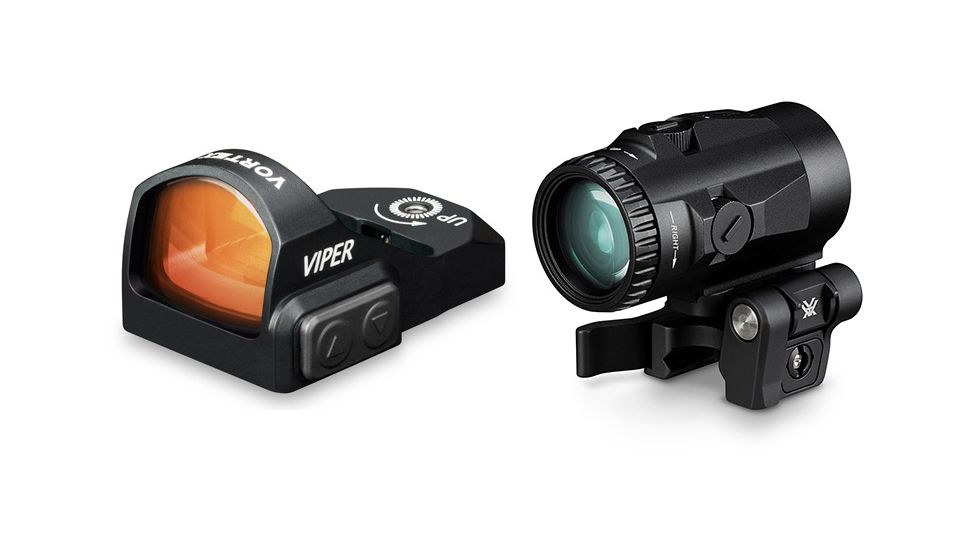 Vortex Viper 1x24mm 6 MOA Red Dot Sight with Vortex Micro 3x Magnifier