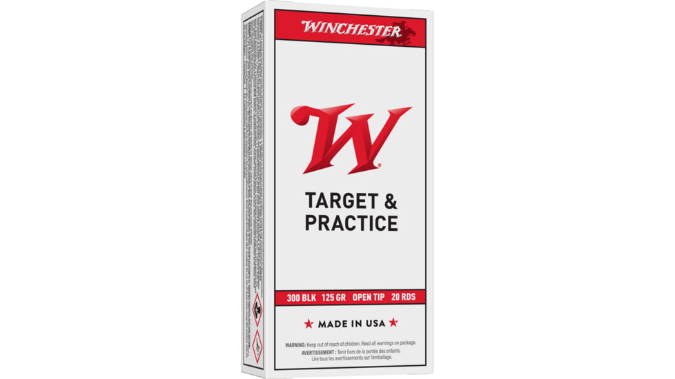 Winchester USA RIFLE .300 AAC Blackout 125 grain Full Metal Jacket Centerfire Rifle Ammo, 20 Rounds, USA300BLK