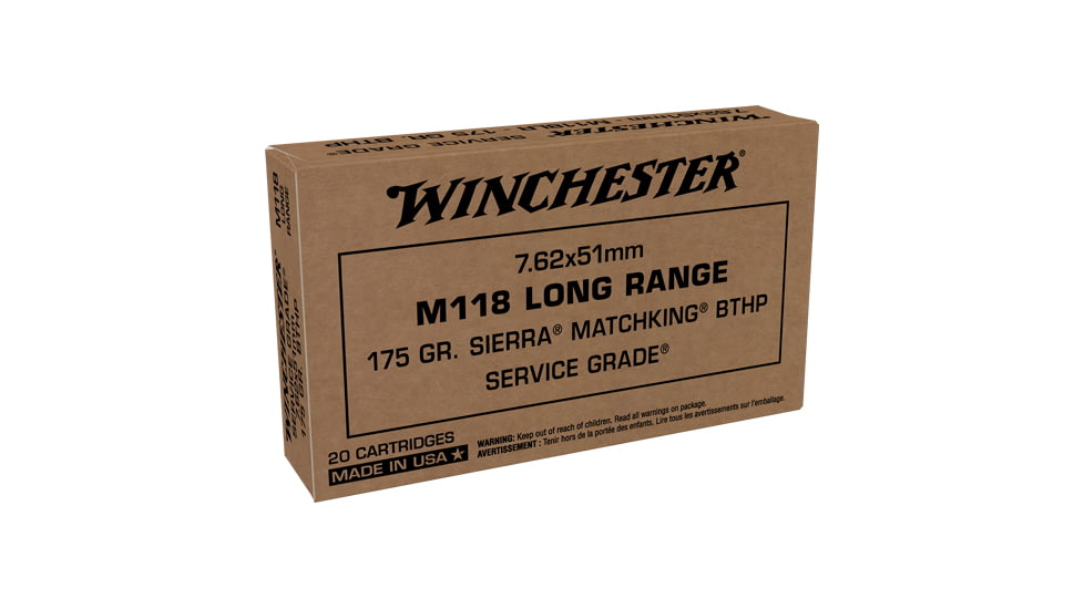 Winchester Service Grade 7.62x51mm NATO 175 Grain Long Range Sierra ...