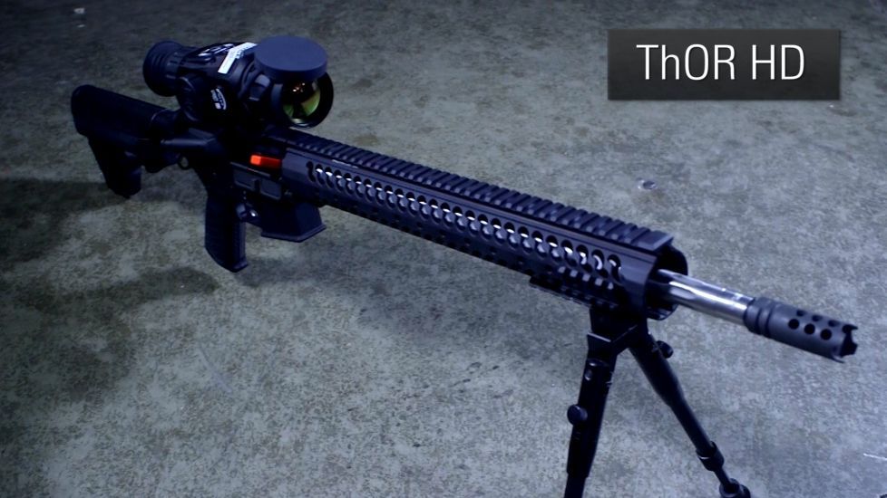 ATN ThOR HD Rifle Scope Mounted on a Rifle