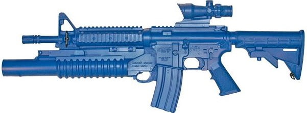 customized blue guns m4 rifle with accessories