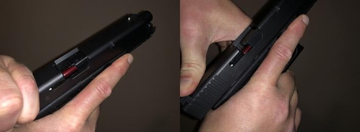 Press Checking a Pistol With a Dummy round inside