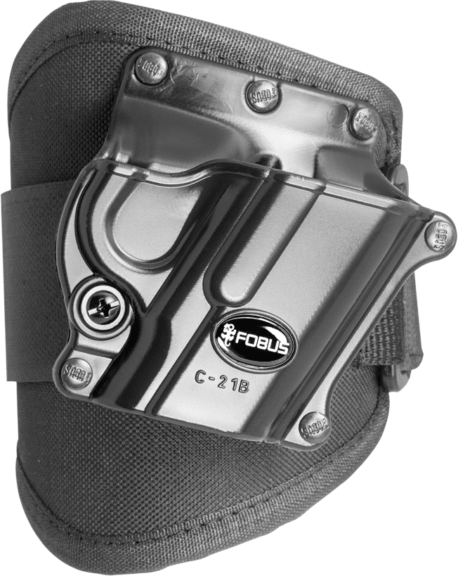 Fobus Ankle Handgun Holster Black Suede Right Hand - 1911 Compact Style C21BA