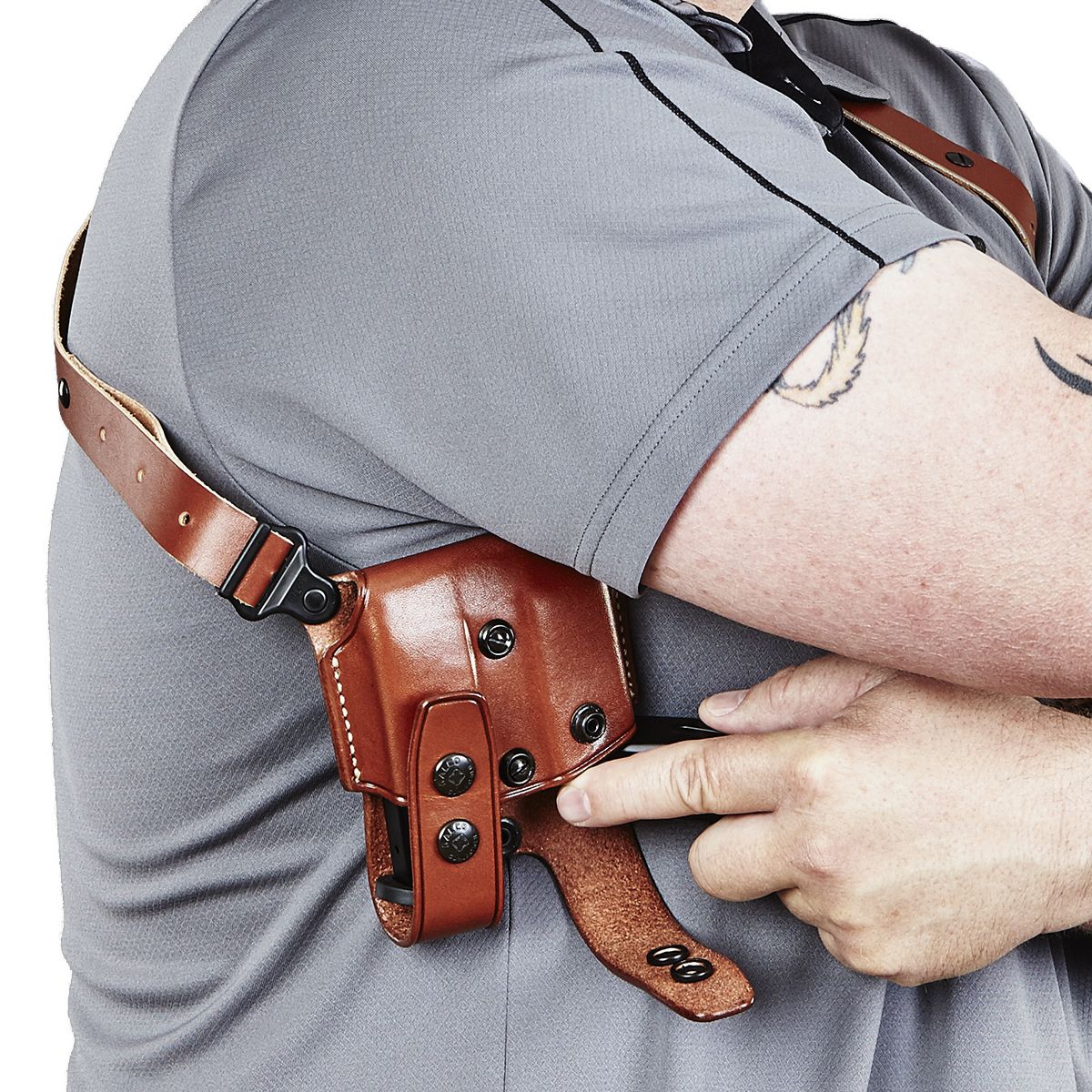 Galco Miami Classic Shoulder Holster System, Tan, Beretta 92/96 