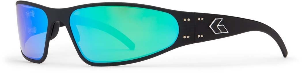 Gatorz Wraptor Sunglasses Black Frame Brown Polarized w/Green : WRABLK03P-G