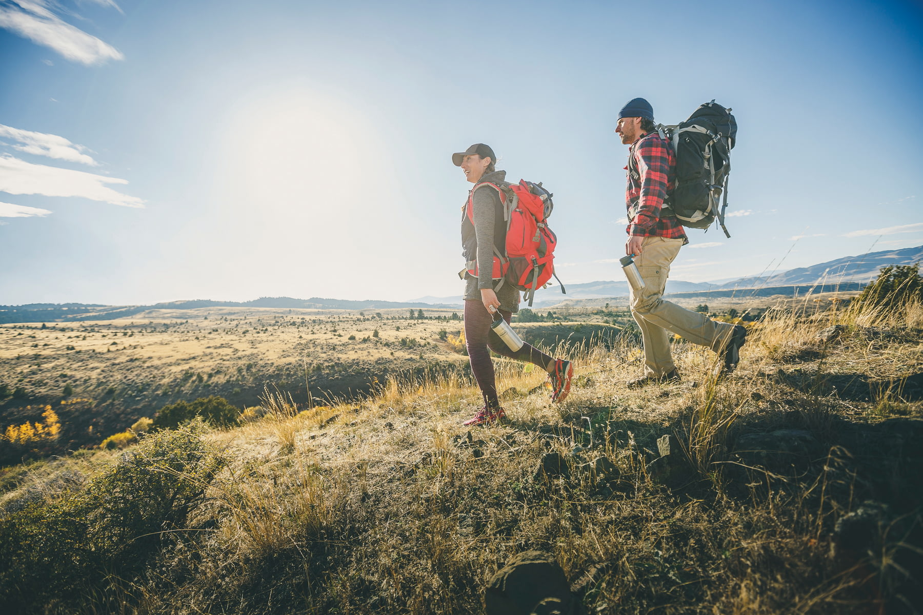 Man and Woman Hiking