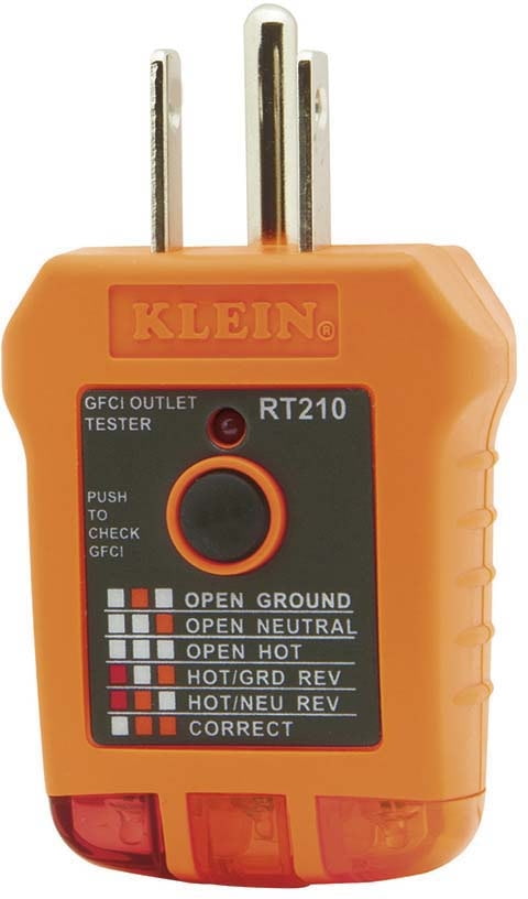 Klein Tools Receptacle Tester GFCI, RT210 Hand Tool