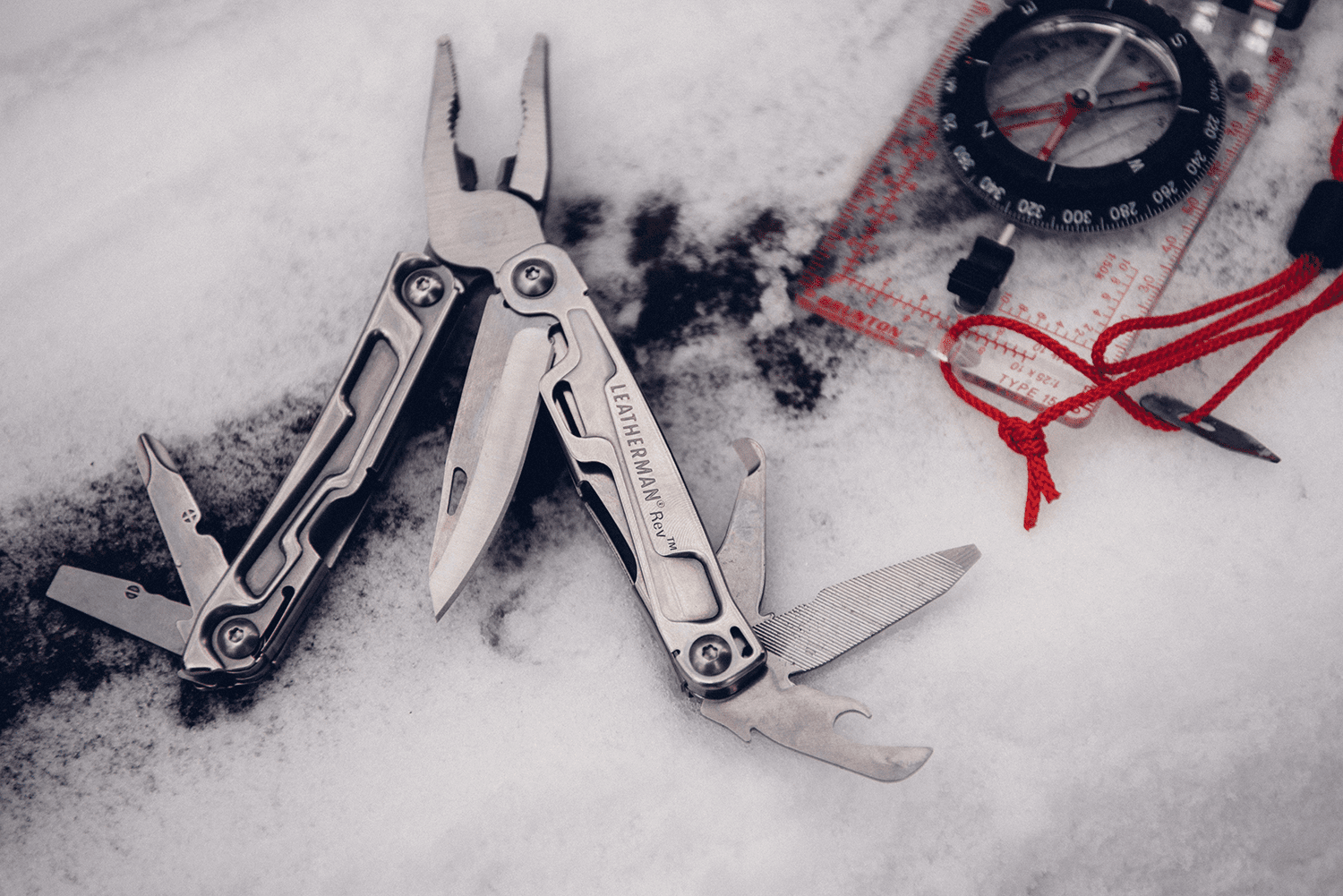 Leatherman Multi-Tool With Compass On Snow
