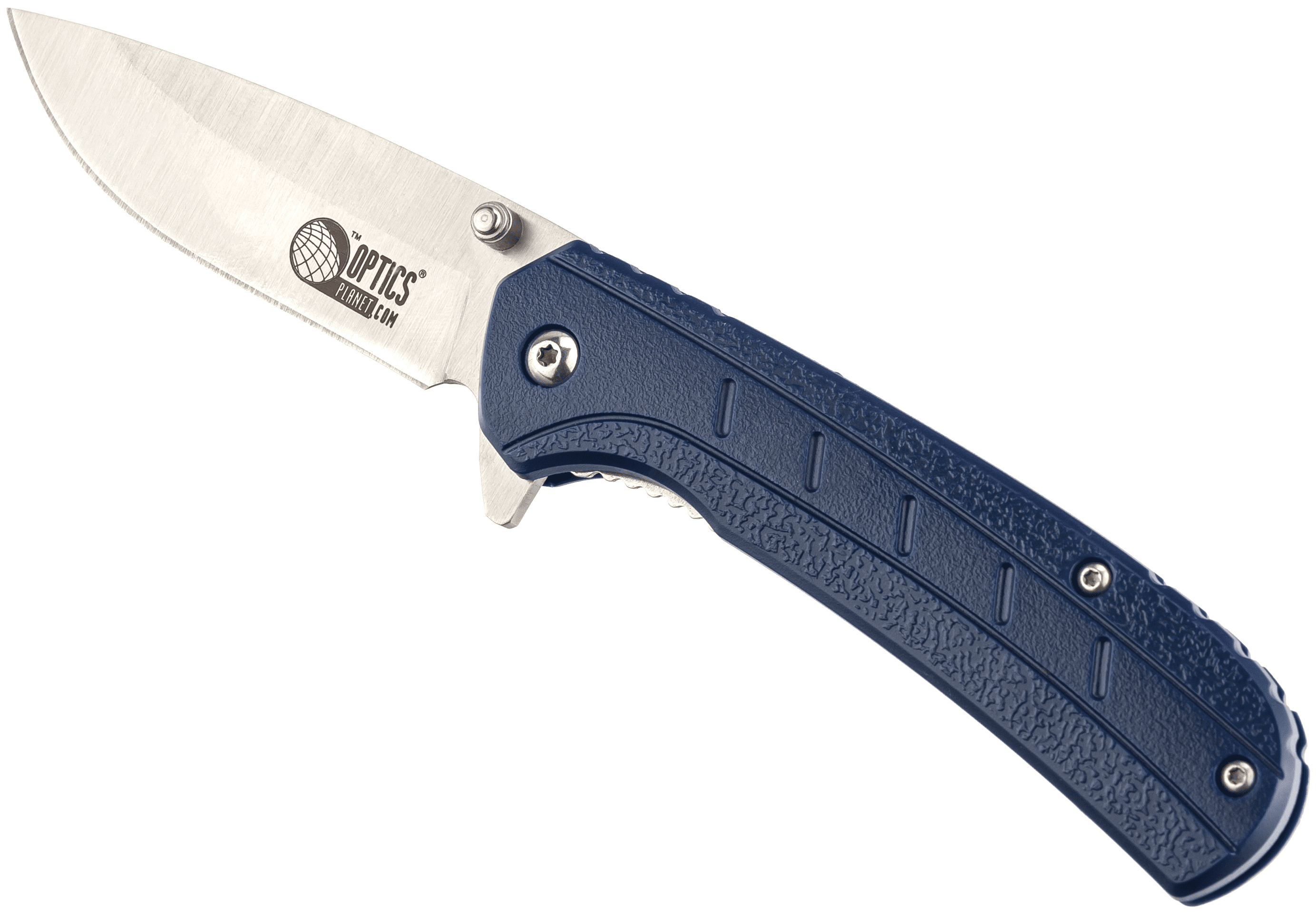 Blue OpticsPlanet Brand Folding Knife