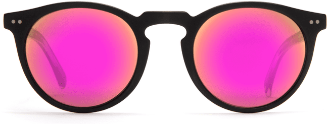 OTIS Omar Sunglasses Satin Black Clear/Flash Mirror Pink 50-23-140 26-1902