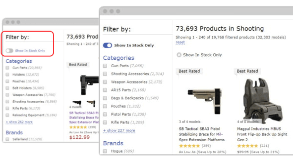 In-stock filter desktop
