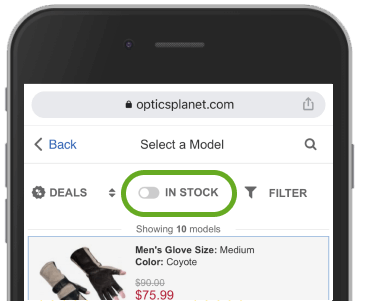 In-stock filter Before Purchasing