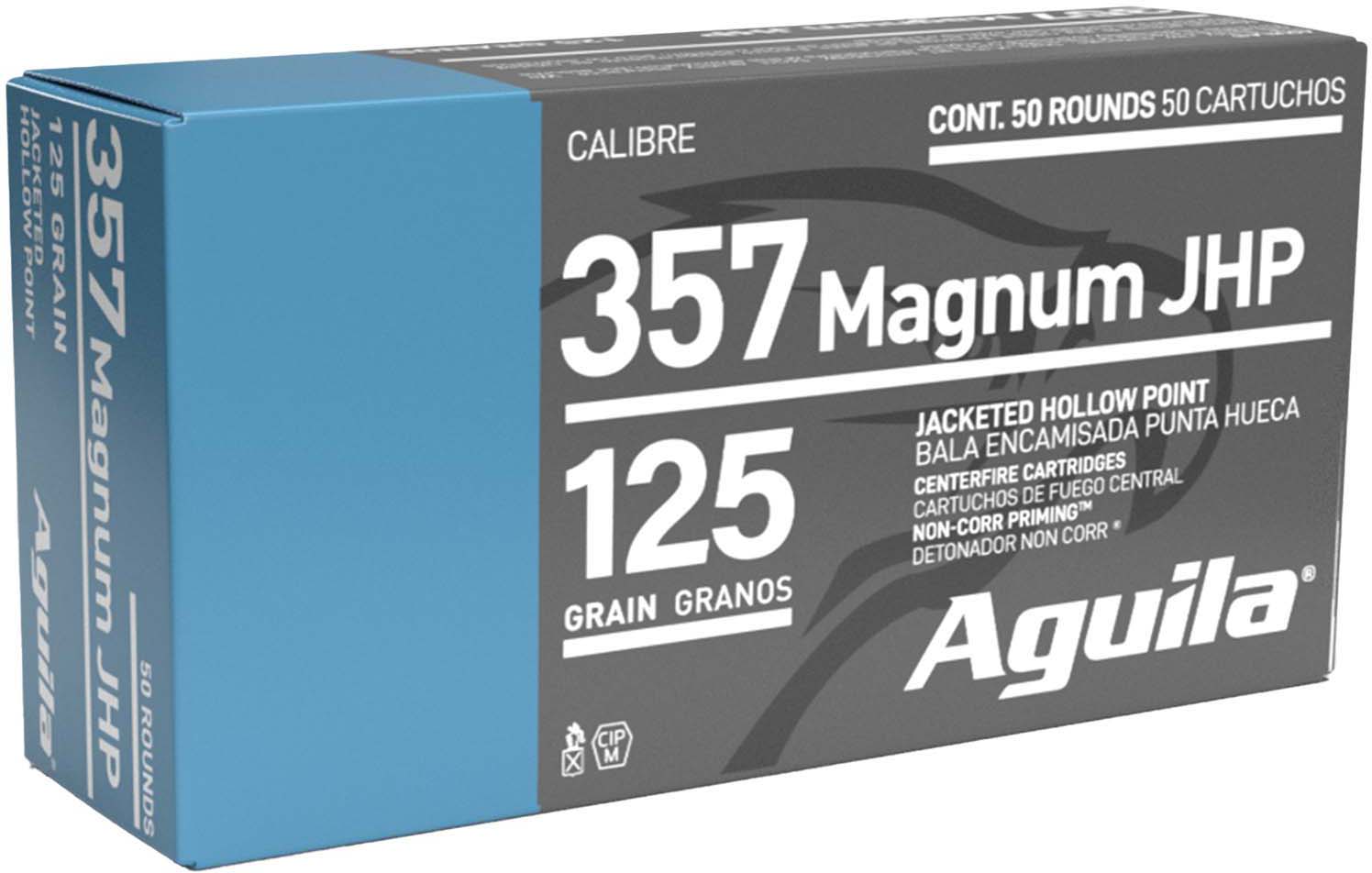 Aguila Ammunition .357 Magnum 125 Grain Jacketed Hollow Point Brass Cased Pistol Ammunition