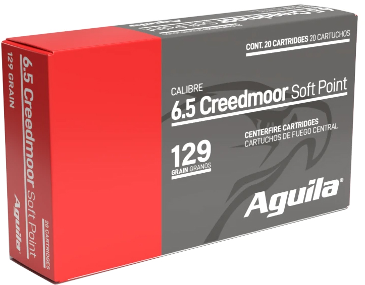 Aguila Ammunition 6.5 CREEDMOOR 129 Grain Soft Point Brass Cased Rifle Ammunition