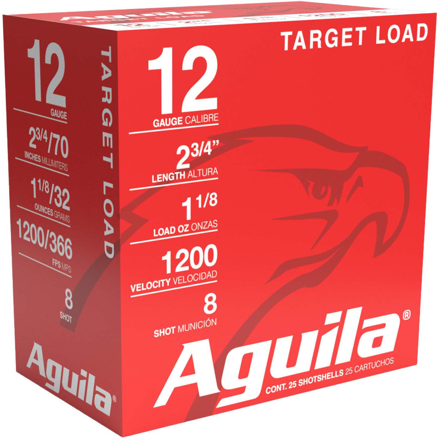 Aguila Ammunition Target Load Standard Velocity 12 Gauge 1 1/8 Oz 2.75'' 8 Shot Shotgun Ammunition