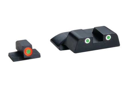 Ameriglo Tritium Front/Rear Combo Sights Green Dot White Outline Rear And Green Dot Orange Outline Front For S&W M&P Not Shield SW-247