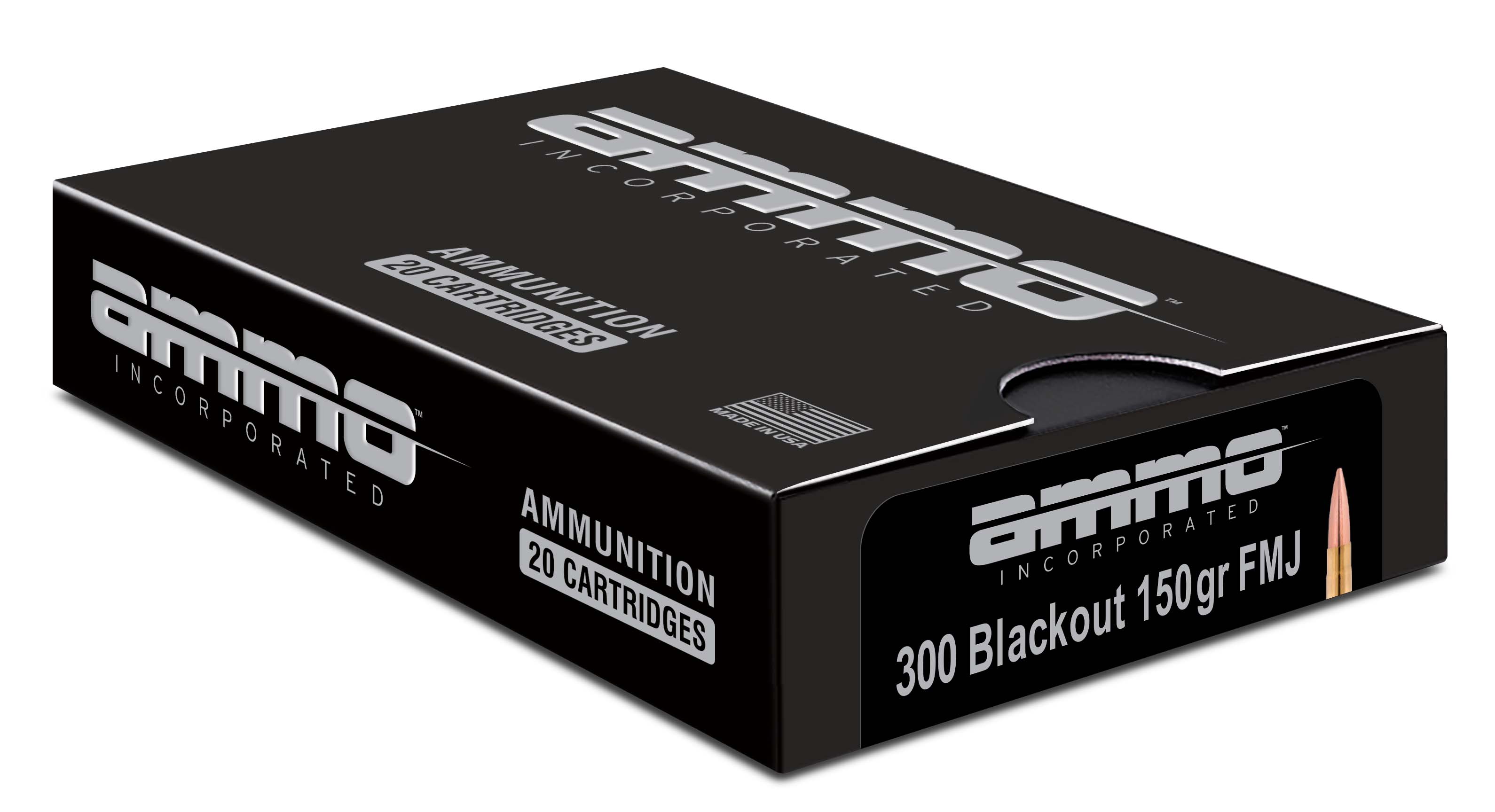 Ammo, Inc. .300 AAC Blackout 150 Grain Full Metal Jacket Brass Cased Rifle Ammunition