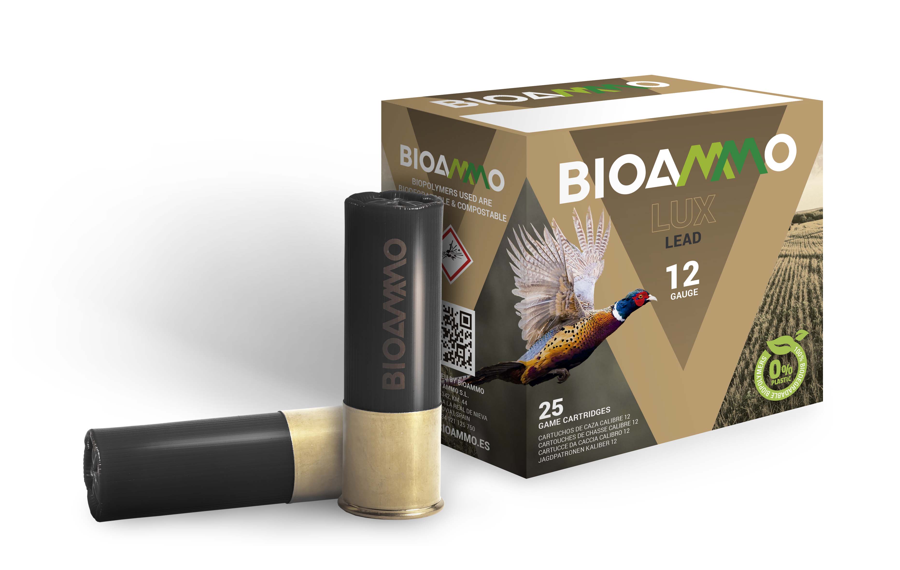 BioAmmo Lux Hunt 12 Gauge 1oz 2.75in 7 Lead Shot Shotgun Ammunition