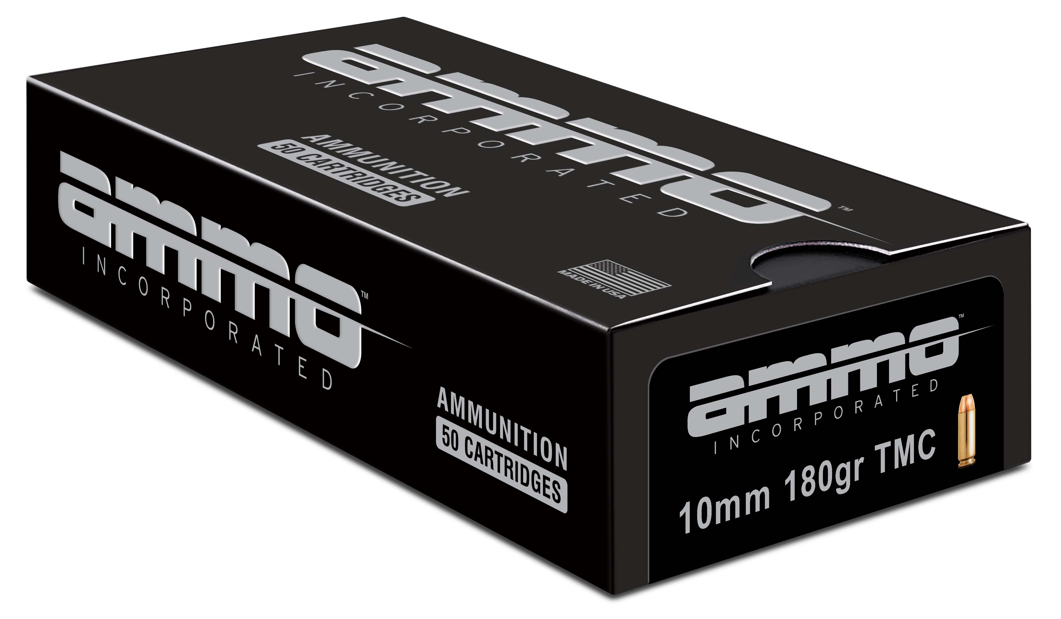 Ammo, Inc. Signature 10mm 180 Grain Total Metal Jacket Brass Pistol Ammunition