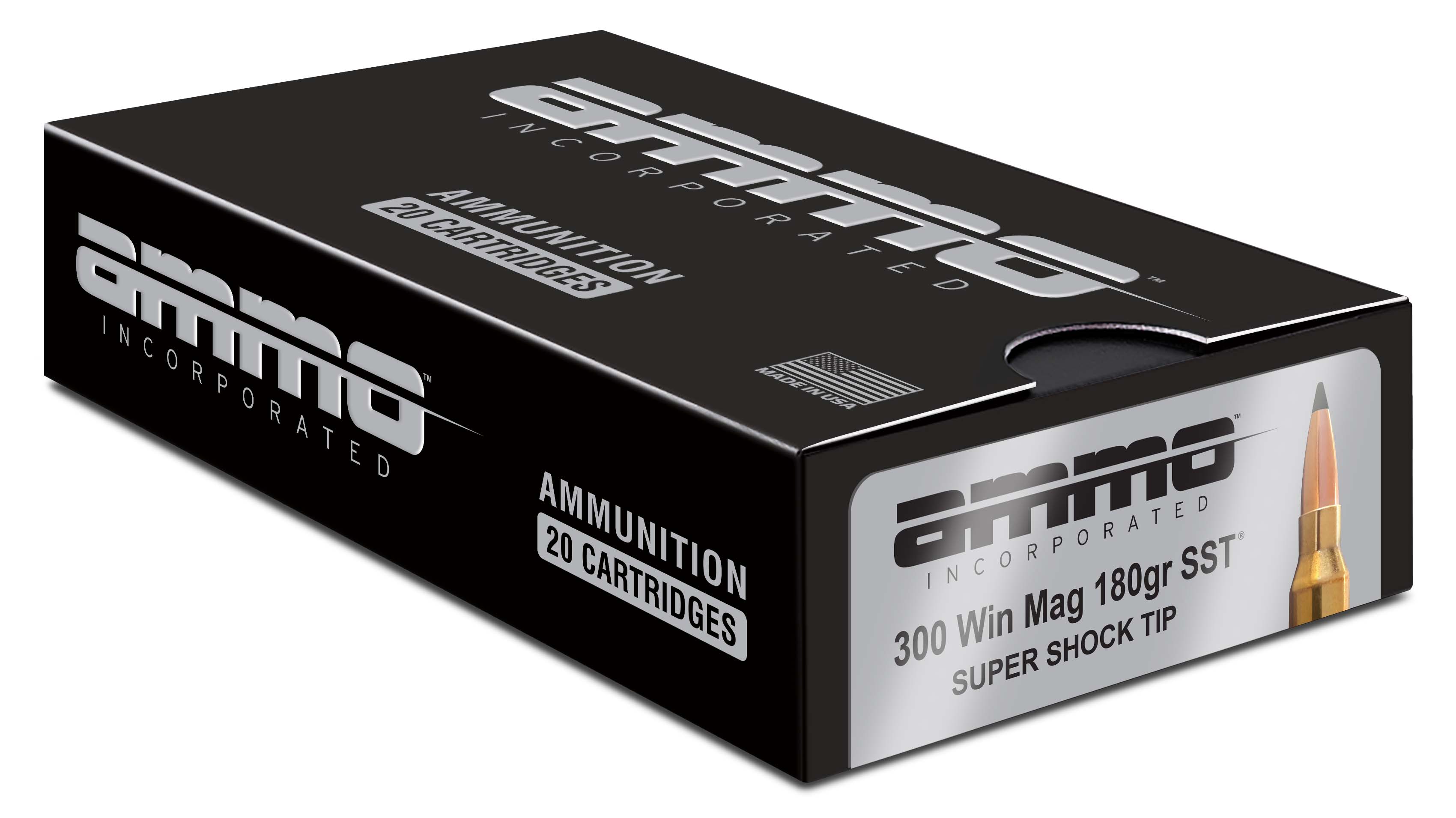 Ammo, Inc. Signature .300 Winchester Magnum 180 Gr Super Shock Tip Brass Cased Rifle Ammunition