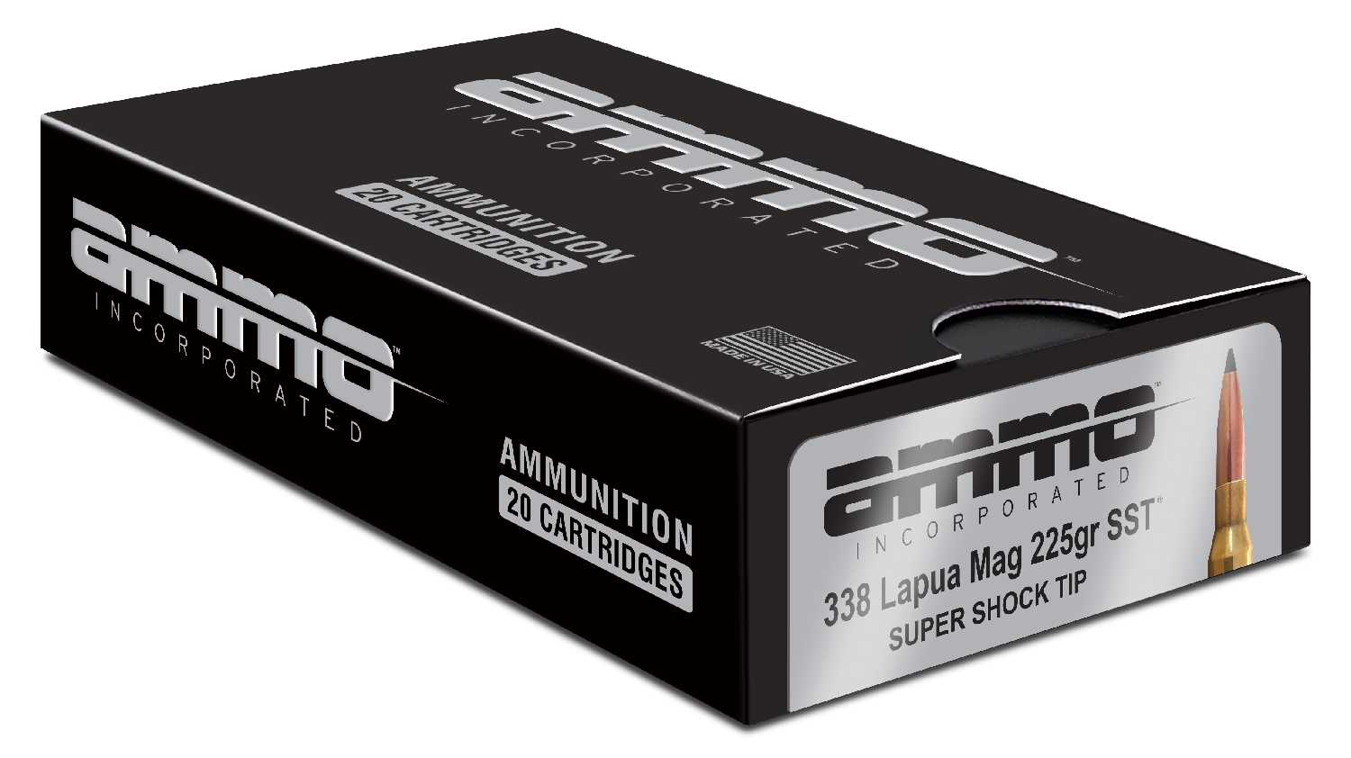 Ammo, Inc. Signature 338 Lapua Magnum 225 Grain SST Brass Case Rifle Ammunition