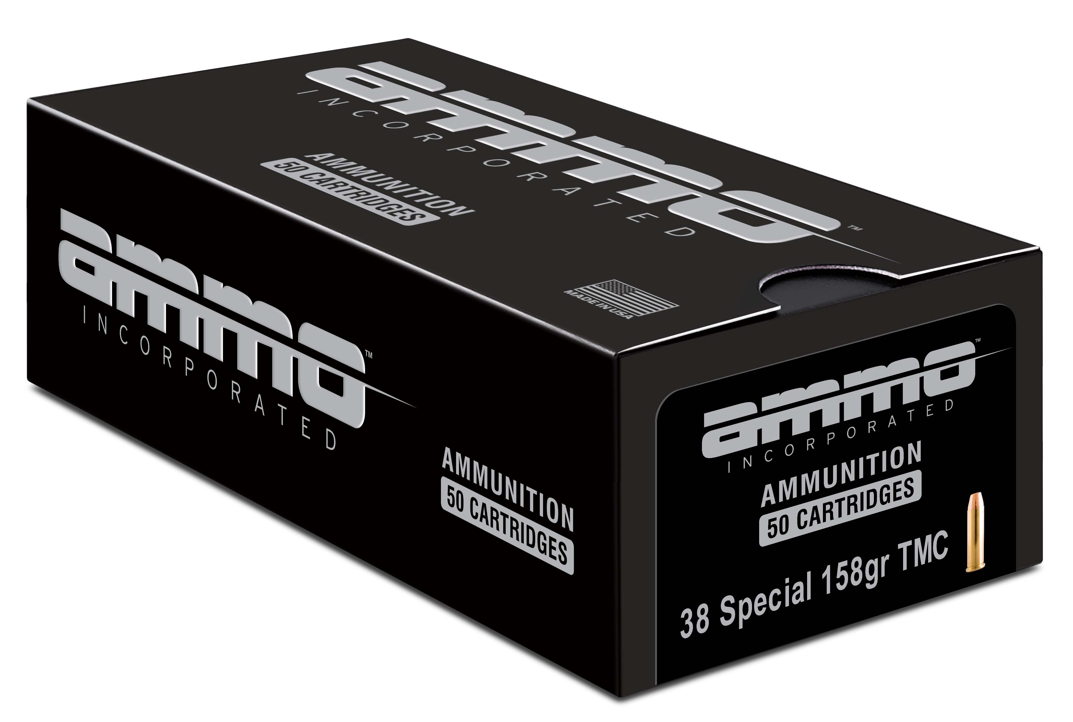 Ammo, Inc. Signature .38 Special 158 Gr Total Metal Case Brass Cased Pistol Ammunition