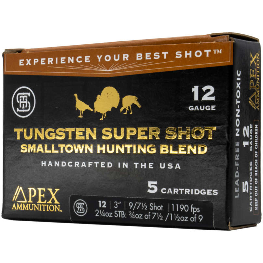 Apex Ammunition Turkey TSS Smalltown Hunting Blend 12 Gauge 2 1/4 oz 3'' 7.5/9 Shot Shotgun Ammunition