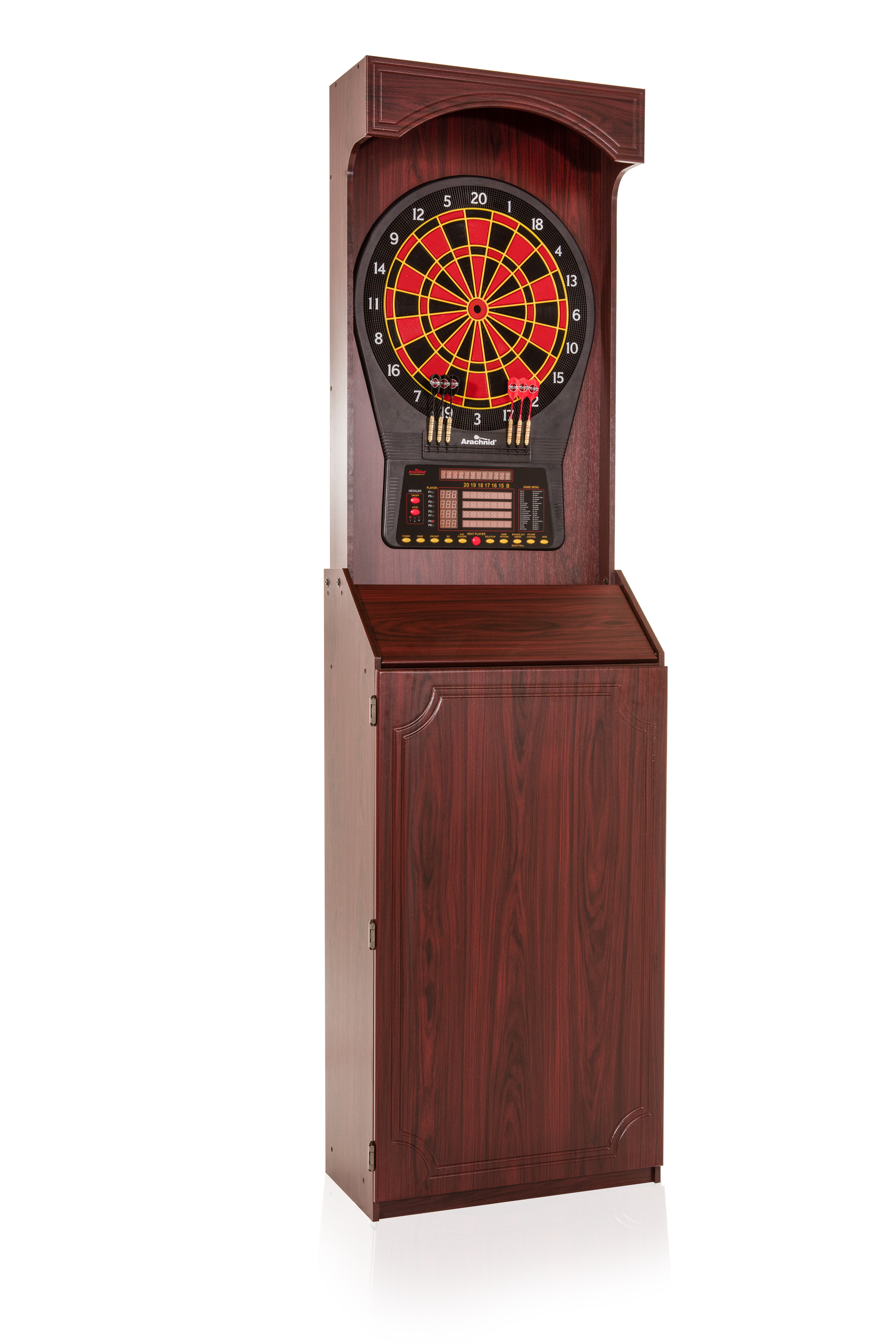 arachnid electronic dart board cabinet