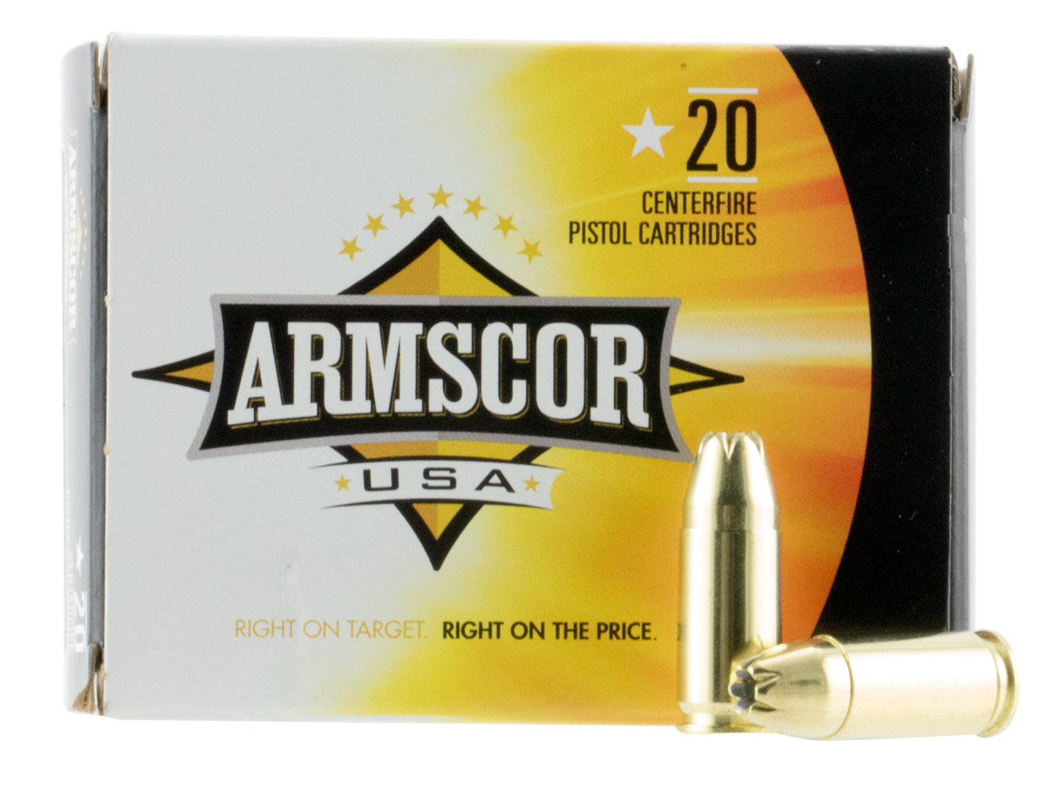 Armscor Precision Inc USA 9mm Luger 124 Grain Jacketed Hollow Point Brass Cased Pistol Ammunition