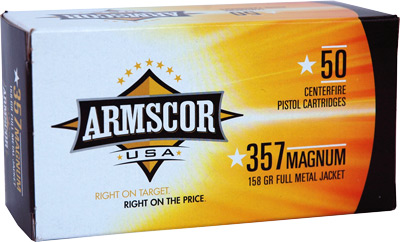 Armscor Precision Inc USA .357 Magnum 158 Grain Full Metal Jacket Brass Cased Pistol Ammunition