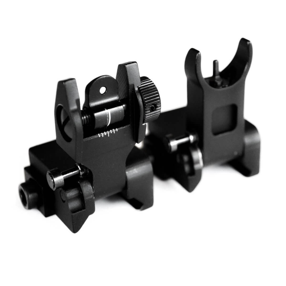 AT3 Tactical AR-15 Pro Series Flip-Up Backup Mounted Iron Sights w/ Front/Rear Set