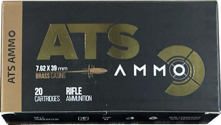 ATS Ammunition X-Force 7.62x39mm 124 Grain FMJ Brass Cased Centerfire Rifle Ammunition