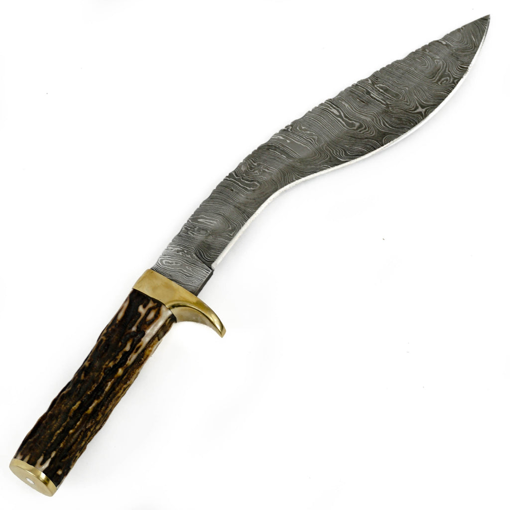 Battling Blades Stag Horn Gurkha Kukris Blade Handmade 1095 Steel 16in Machete Knife Sword