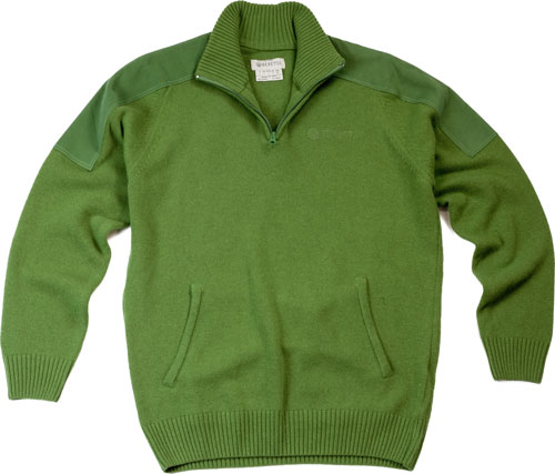 green zip sweater