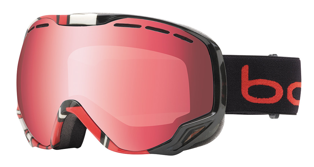 Bolle Emperor 21453 Black & Red Heritage Ski Goggle with Vermillon Gun Lens 
