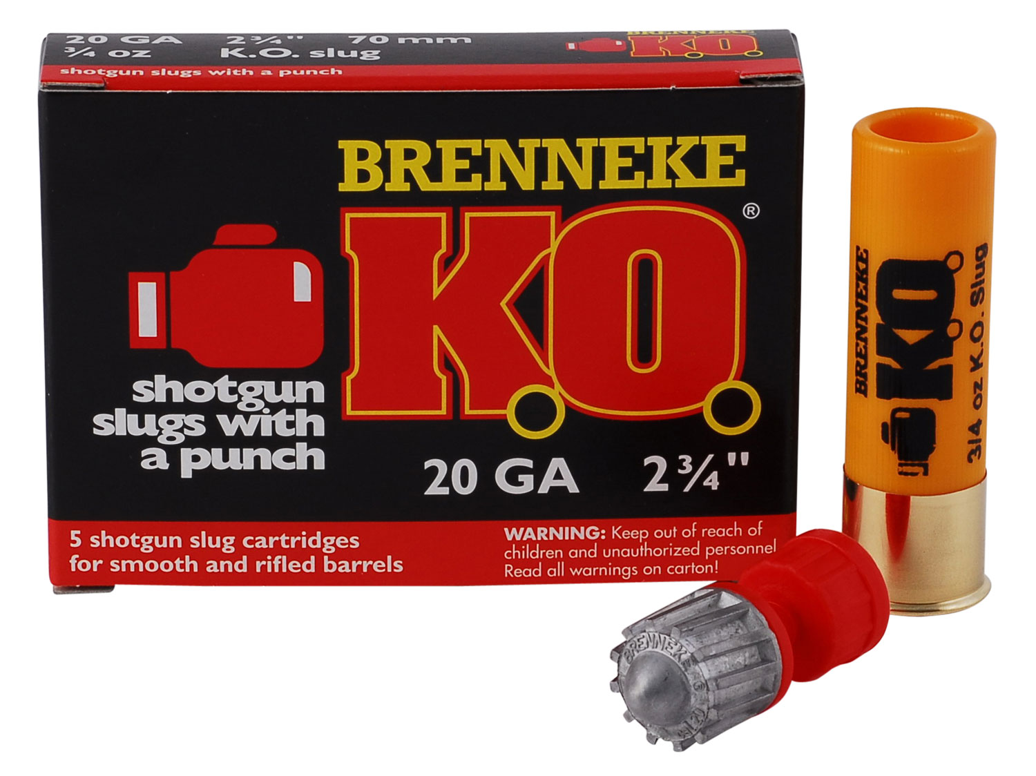 Brenneke K.O. 20 Gauge 3/4 oz 2 3/4" Shotgun Ammunition