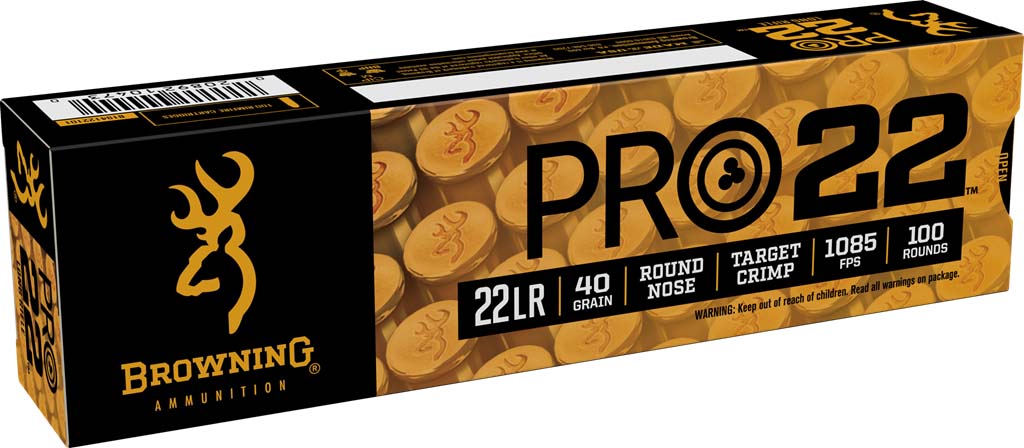 Browning Pro-22 .22 Long Rifle 40 Grain Lead Round Nose Brass Cased Ammunition