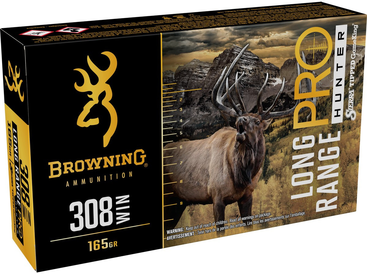 Browning Long Range Pro .308 Winchester 165 grain Sierra Tipped GameKing Brass Cased Centerfire Rifle Ammunition