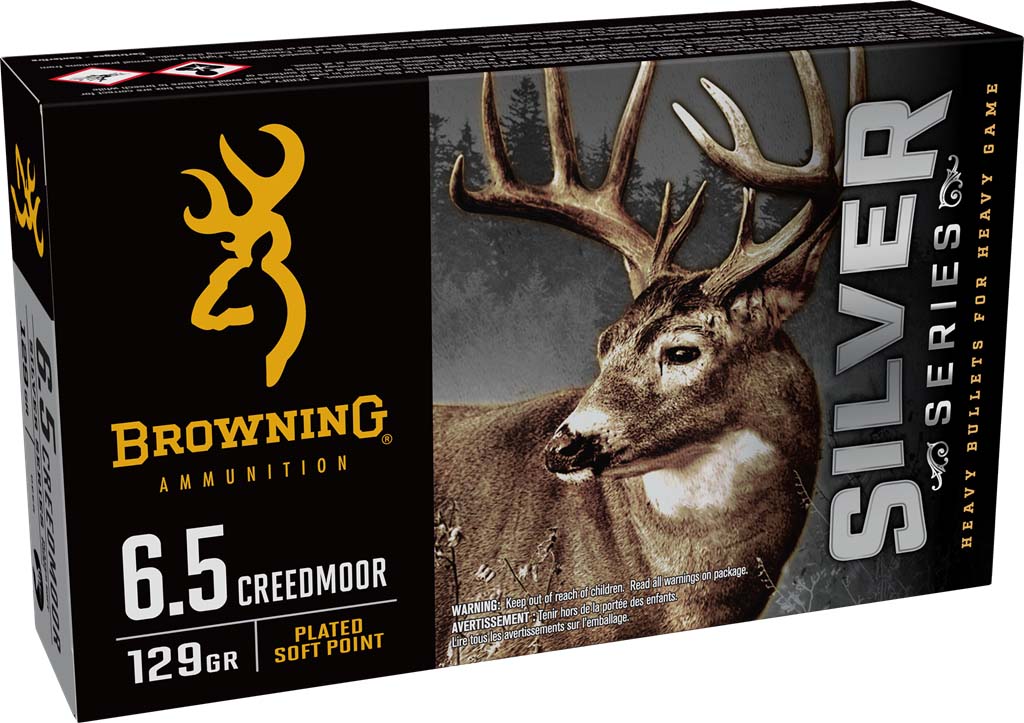 Browning SILVER 6.5 Creedmoor 129 Grain Plated Soft Point Brass Rifle Ammunition