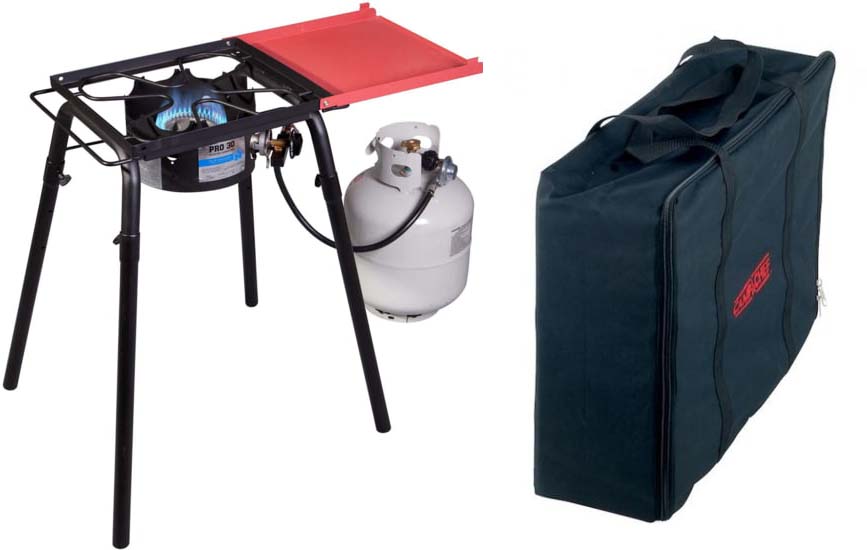 Camp Chef Mountain Rainier 2X Two-Burner Cooking System w/ Griddle/Carry  Bag