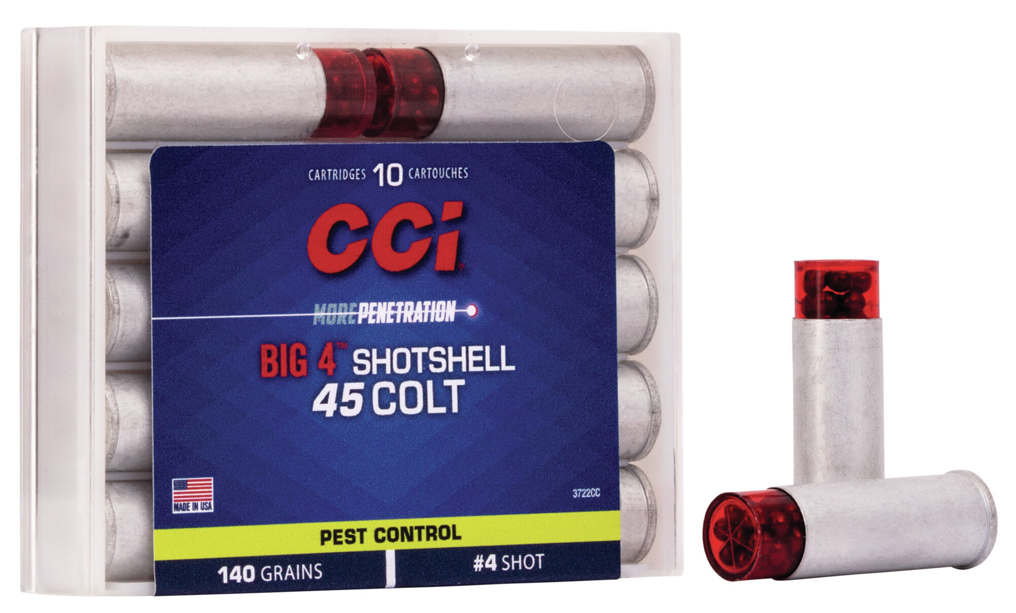 CCI Ammunition Pest Control Big 4 Shotshell .45 Colt 140 Grain Shotshell Centerfire Pistol Ammunition