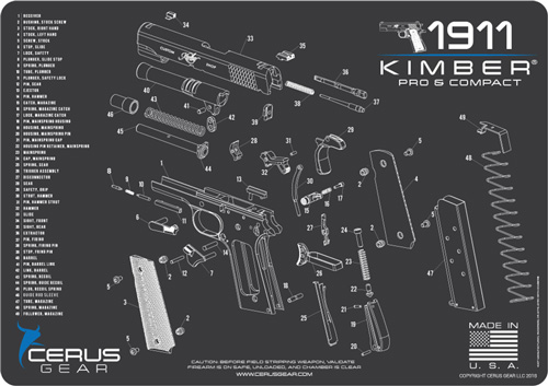 Cerus Gear 3mm PROMATS 12x17 1911 Schematic Char Gray