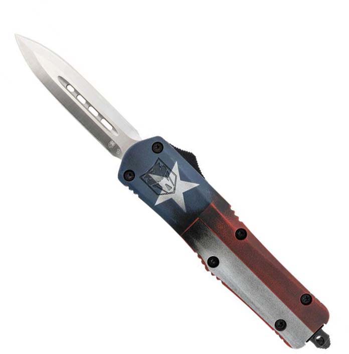 CobraTec Knives FS-3 Texas Flag Automatic Medium Folding Knife